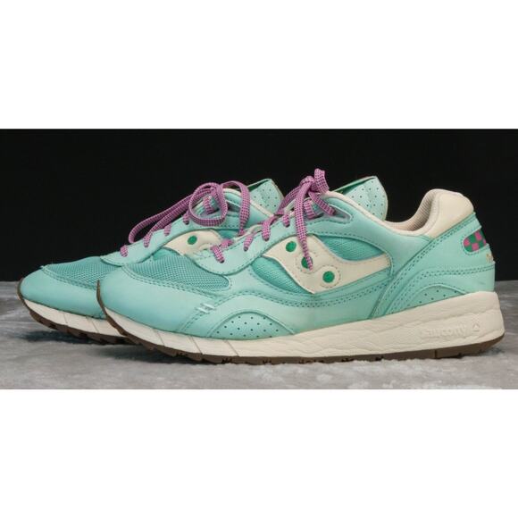 Saucony Shadow 6000 Earth Citizen Green Leather Pink Sneakers Womens 10 Mens 8 - Picture 14 of 16